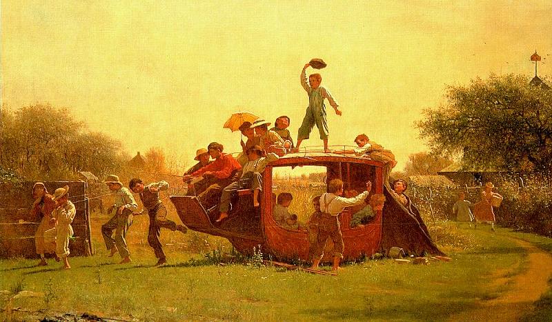 Jonathan Eastman Johnson The Old Stagecoach oil painting picture